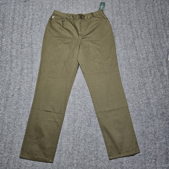 Ralph Lauren Pants - Lauren Ralph Lauren Olive Green High Waist Straight Leg Pants Size 10 NWT
